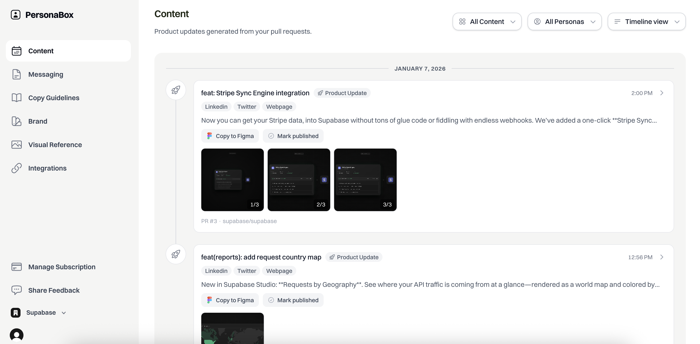 PersonaBox application screenshot